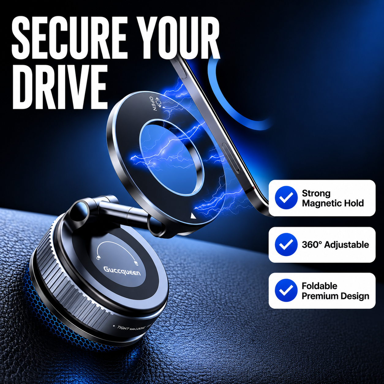 Foldable Magnetic Car Phone Holder