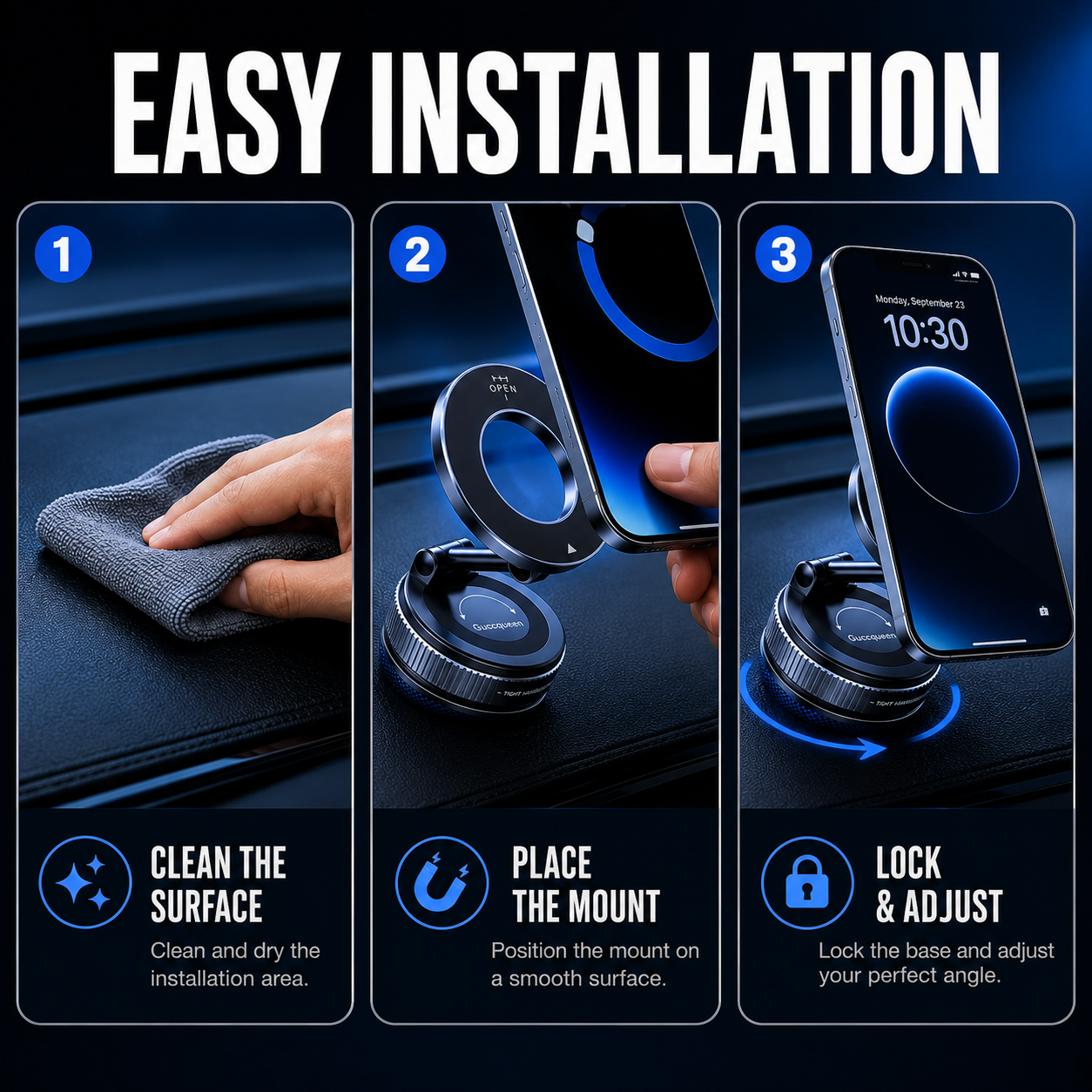Foldable Magnetic Car Phone Holder